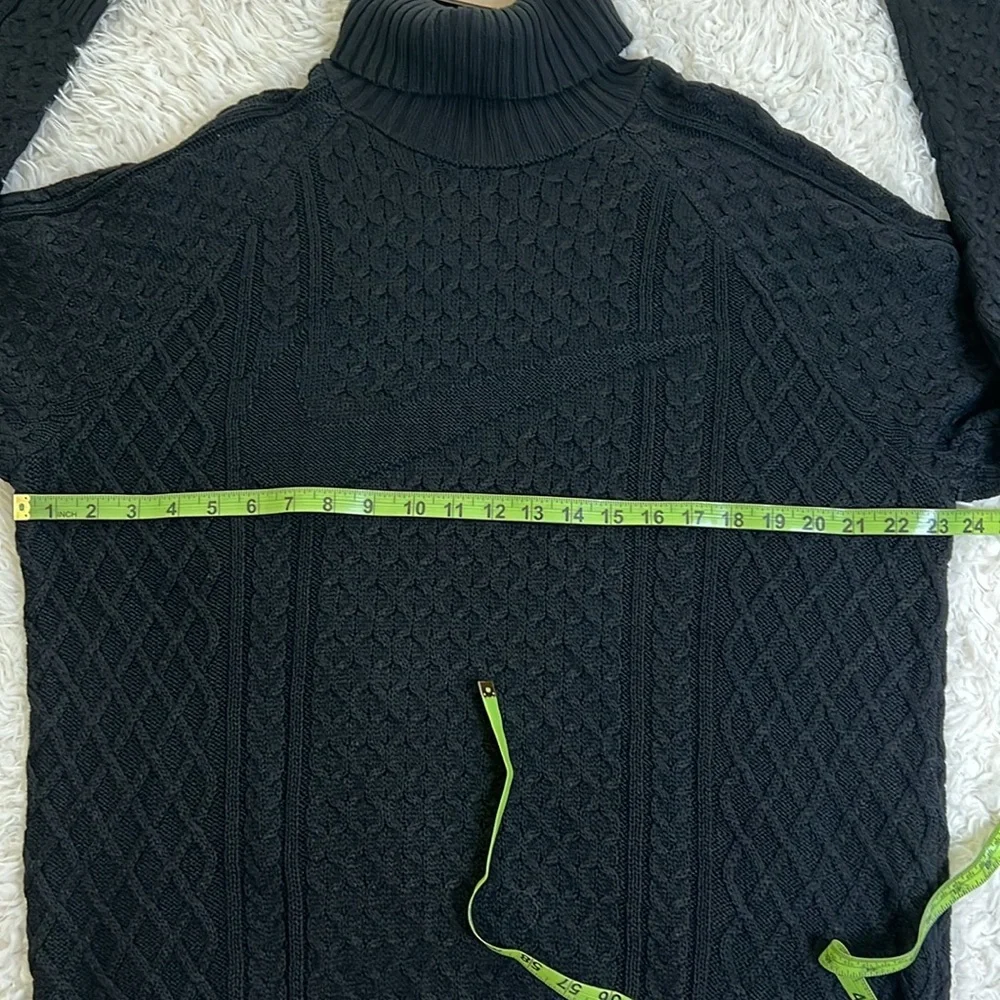 Nike Cable Knit Sweater Turtleneck Black Size Medium Mens Loose Fit - Picture 14 of 16